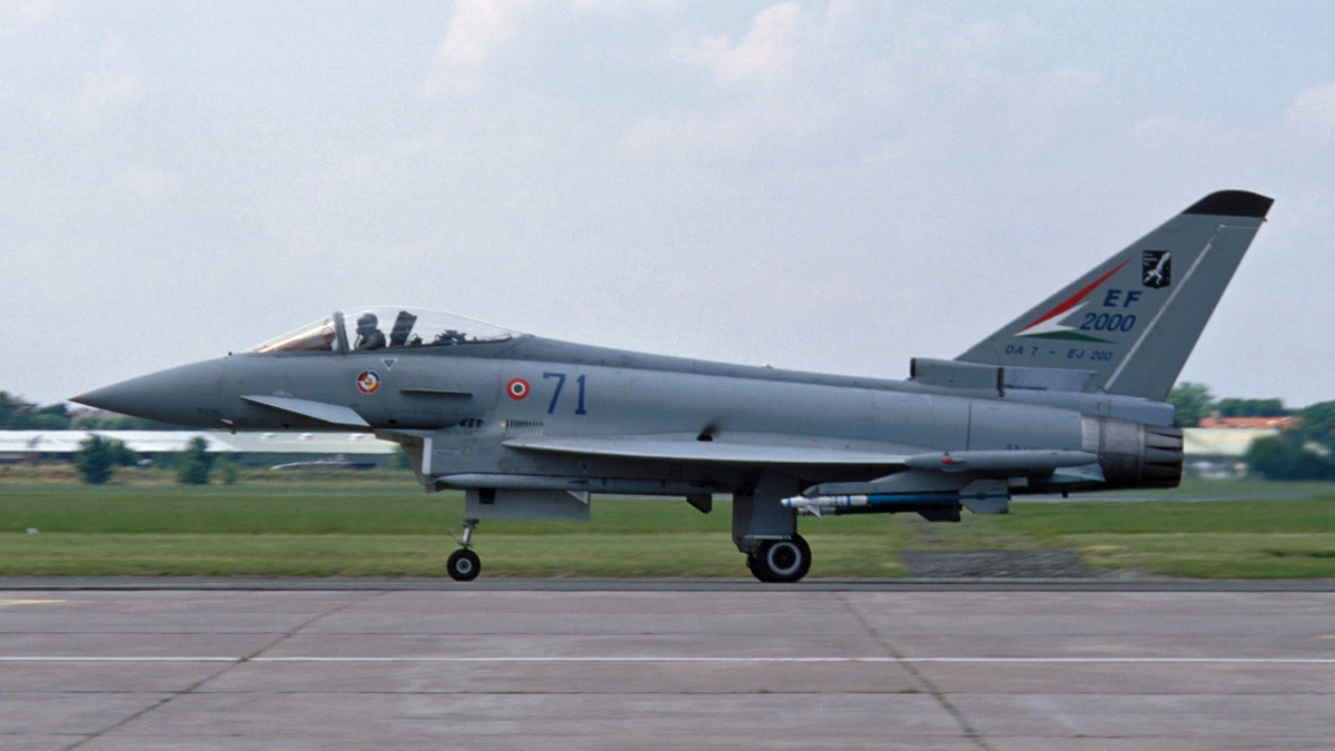 Powered by twin-engine, the Eurofighter Typhoon is a multi-role combat aircraft renowned for its swing-role capabilities and advanced sensor fusion.