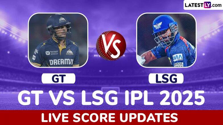 GT 146/3 in 14 Overs (Target 236) | GT vs LSG Live Score Updates of IPL 2025: Sherfane Rutherford, Shahrukh Khan Keep GT in the Hunt