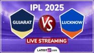 Gujarat Titans vs Lucknow Super Giants IPL 2025 Free Live Streaming Online: How To Watch GT vs LSG Indian Premier League T20 Cricket Match Live Telecast on TV?