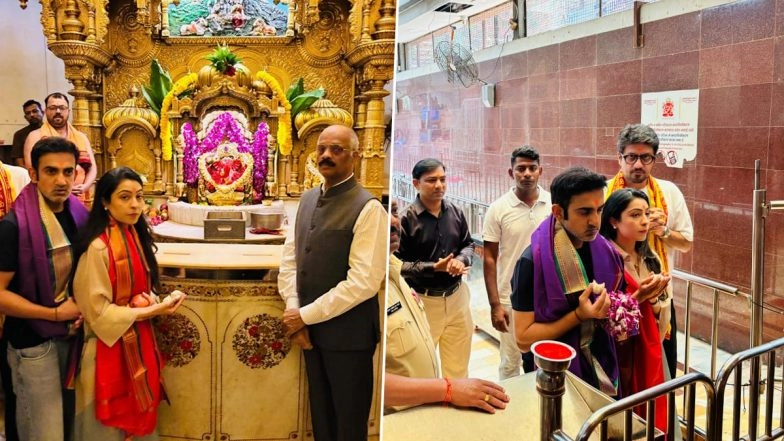 Team India Head Coach Gautam Gambhir and Wife Natasha Jain Offer Prayers at Mumbai’s Siddhivinayak Temple (Watch Video)