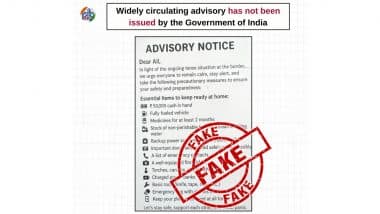 Narendra Modi-Led Govt Issued Advisory Asking People To Keep INR 50,000 Cash and Medicines Handy? As Fake 'Advisory' Goes Viral, PIB Fact Check Reveals the Truth