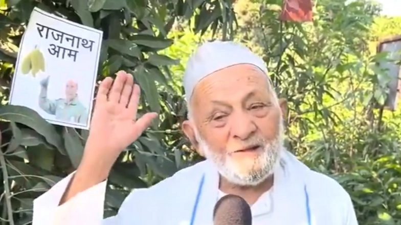 'Rajnath Aam': Haji Kalimullah Khan Aka 'Mango Man' Dedicates New Variety of Mango to Rajnath Singh in Light of Operation Sindoor, Says 'He Is a Good Man and Highly Respected' (Watch Video)