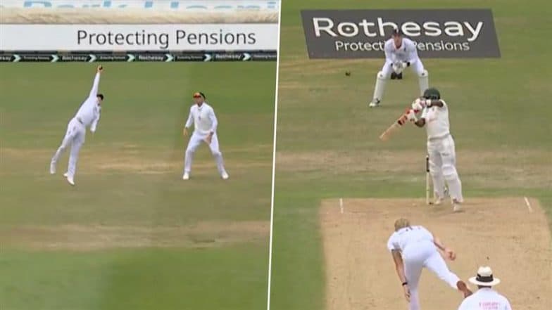 Harry Brook Grabs Stunning One-Handed Catch in Slip Cordon to Dismiss Wesley Madhevere During ENG vs ZIM One-Off Test 2025 (Watch Video)