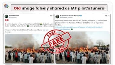 PIB Fact Check Debunks Fake News As Old Image Shared With False Claim of Indian Air Force Pilot's Funeral Goes Viral