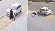 Accident Caught on Camera in Malappuram: Speeding Car Loses Control, Hits Woman Walking Along Roadside in Kerala; Child Escapes Unhurt, Video Surfaces