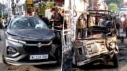 Thiruvananthapuram Road Accident: Man Charred to Death After Auto-Rickshaw Catches Fire in Multi-Vehicle Crash Near St Mary’s School (Watch Video)