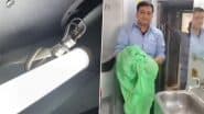 Snake on Train: Panic on Dibrugarh Rajdhani Express As Serpent Found in Toilet, Rescued and Thrown Out of Moving Train by Railway Staff; Video Goes Viral