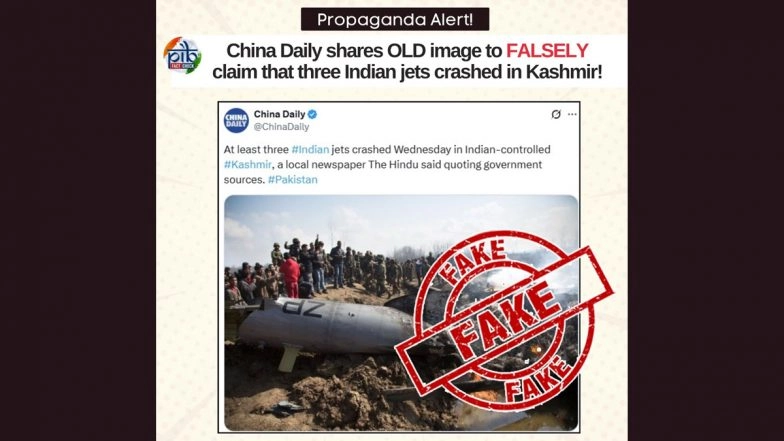 Indian Fighter Jets Crashed in Kashmir? PIB Fact Check Debunks Fake News Report by China Daily