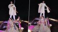 Stunt Caught on Camera in Gwalior: Bride and Groom Dance on Moving Car, Fined by Traffic Police After Video Goes Viral