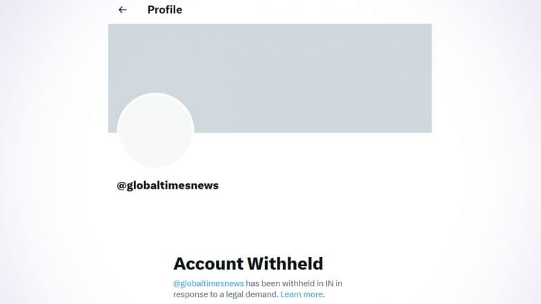 Global Times X Account Blocked: India Withholds X Handle of China's Newspaper for Spreading Fake News About Operation Sindoor