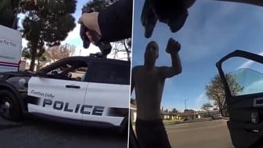 California: Terrifying Bodycam Footage Shows Shirtless Suspect Steal Officer’s Gun, Ignore Commands; Gets Fatally Shot (Watch Video)