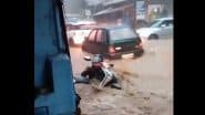 Goa Rains: Man Swept Away With Scooty in Flooded Street As Heavy Downpour Causes Chaos, Shocking Video Surfaces