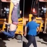 Beawar Shocker: Man Brutally Thrashes Dump Truck Driver by Tying Him Upside Down To JCB for Hours in Rajasthan; Police Arrest Accused After Video Goes Viral