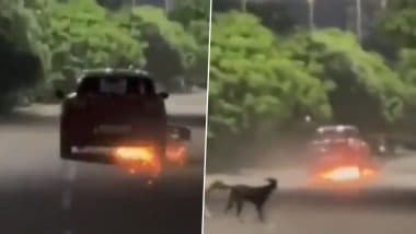 Lucknow Road Rage: Gang Drags Man’s Bike Under Car for 1 KM on Shaheed Path, He Escapes by Jumping Off; Probe Ordered As Video Goes Viral
