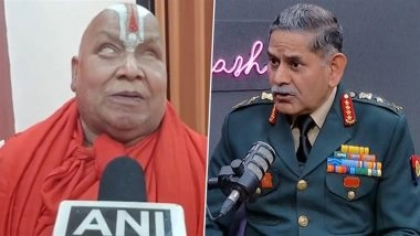 Army Chief General Upendra Dwivedi Receives ‘Diksha’ From Jagadguru Ramabhadracharya in Chitrakoot; Seer Seeks PoK As Guru Dakshina (Watch Video)