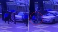 Ghaziabad: High-Speed Car Rams Into Main Gate of Private Society, Security Guard Injured; Video of Shocking Incident Goes Viral