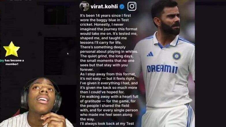 'All Legends Are Retiring…’ YouTuber IShowSpeed Shocked After Virat Kohli’s Retirement From Test Cricket