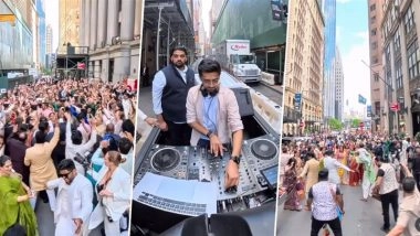 Desi Baraat 'Shuts Down' Wall Street: 400-Person Grand Indian Wedding Procession Takes Over NYC Street, Reactions Pour In As Video Goes Viral