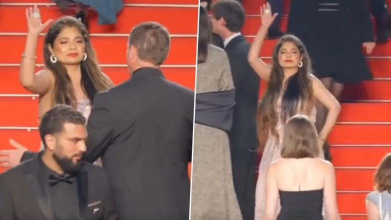 Alleged Indian ‘Celebrity’ Removed From Cannes 2025 Red Carpet by Security As Influencer Tries To Have Iconic ‘Shantipriya’ Moment (Watch Viral Video)