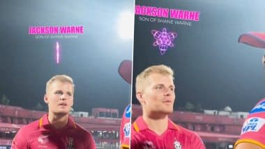 Shane Warne's Son Jackson Visits Sawai Man Singh Stadium to Support Rajasthan Royals in IPL 2025, Admits That It 'Feels Special' (Watch Video)