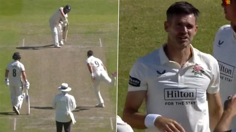 42-Year-Old James Anderson Scalps Maiden Wicket in County Championship 2025, Cleans Up Caleb Jewell During Lancashire vs Derbyshire Match (Watch Video)