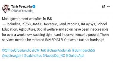 Some Government Websites in Jammu and Kashmir Reportedly Down for Over a Week, Residents Say Facing Issues While Accessing Them