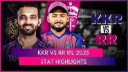 KKR vs RR IPL 2025 Stat Highlights: Andre Russell, Harshit Rana, Varun Chakaravarthy Help Kolkata Knight Riders Secure Nail-Biting Win