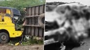 Karnataka Road Accident: 6 Killed After SUV Jumps Median and Hits Mumbai-Ballari Bus Near Mangoli, Disturbing Video Surfaces