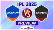 LSG vs RCB IPL 2025 Preview: Key Battles, H2H, Impact Players and More About Lucknow Super Giants vs Royal Challengers Bengaluru Indian Premier League Season 18 Match 59