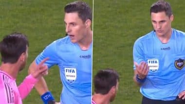 Lionel Messi Engages in Argument With Referee After Inter Miami's 3-3 Draw Against San Jose Earthquakes in MLS 2025 (Watch Video)
