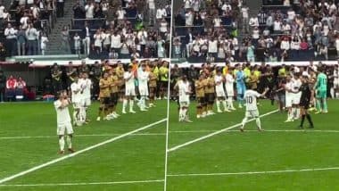 Luka Modric Receives Guard of Honour From Real Madrid and Real Sociedad Players, Croatian Legend Gets Emotional in His Farewell Match At Home (Watch Video)