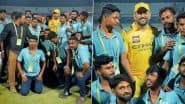 MS Dhoni Poses for Pictures With Eden Gardens Groundstaff After KKR vs CSK IPL 2025 Match, Video Goes Viral