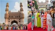 Miss World 2025 Photo Session at Charminar: 109 Contestants of 72nd Miss World Beauty Pageant Visit Iconic Monument in Hyderabad, Pose for Snaps