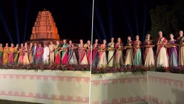 Miss World 2025 Contestants at Ramappa Temple: Beauty Queens Dress in Beautiful Sarees To Offer Prayers Rudreshwara Temple, the UNESCO World Heritage Site (Watch Video)