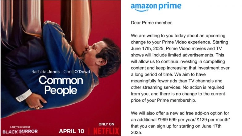 Amazon Prime Video&rsquo;s Ad-Supported Tier Sparks Backlash in India &ndash; Netizens Compare Move to &lsquo;Black Mirror&rsquo; Episode &lsquo;Common People&rsquo;, Here&rsquo;s Why!
