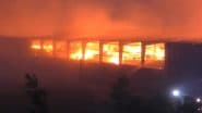 Morbi Fire: Massive Blaze Erupts at Paper Godown on Halvad-Maliya Highway in Gujarat, Firefighting Operation Underway (Watch Video)