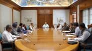 PM Narendra Modi Chairs High-Level Security Meet; Defence Minister Rajnath Singh, NSA Ajit Doval, CDS and Tri-Services Chiefs Present (Watch Video)