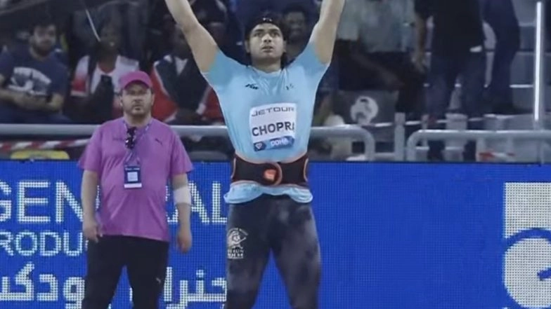 Neeraj Chopra 90.23m Throw Video: Watch Javelin Throw Star Breach 90m Mark For First Time in His Career During Doha Diamond League 2025