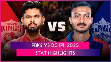 PBKS vs DC IPL 2025 Stat Highlights: Match Suspended Following Security Threat Due to Pakistani Drone Interceptions at Jammu