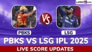 PBKS vs LSG Live Score Updates of IPL 2025: Get Punjab Kings vs Lucknow Super Giants Toss Winner Result, Live Commentary and Full Scorecard Online of Indian Premier League Match 54
