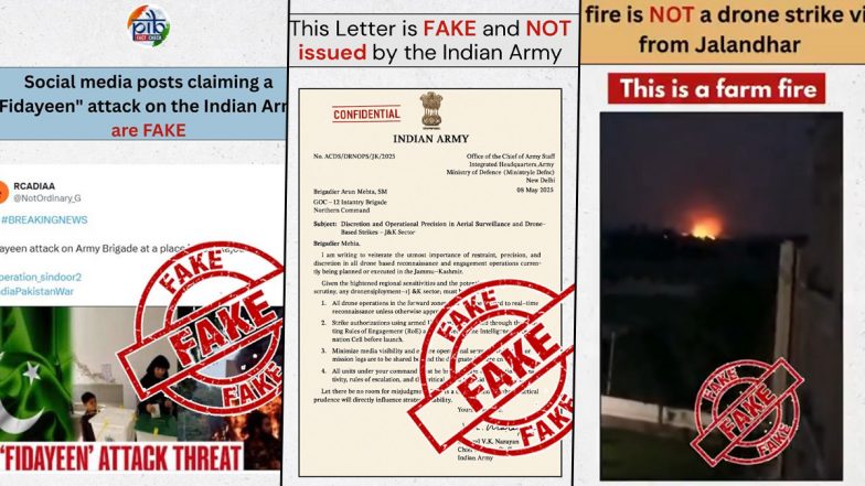 Operation Sindoor: PIB Fact Check Debunks Disinformation, Misinformation Campaign; Check List of Fake Photos and Videos Circulating on Social Media