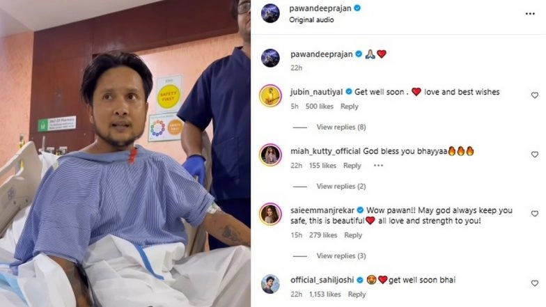 Pawandeep Rajan Sings &lsquo;Mera Saaya&rsquo; From Hospital Bed; Jubin Nautiyal, Saiee Manjrekar and Miah Kutty React (Watch Video)