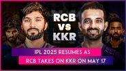 IPL 2025 Will Resume After a Week&rsquo;s Suspension With RCB vs KKR Match at M Chinnaswamy Stadium on May 17