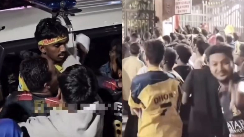 Viral Video Shows RCB Fans Tearing MS Dhoni's CSK Jersey, Harassing Chennai Super Kings Supporters After IPL 2025 Match in Bengaluru