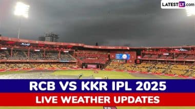 RCB vs KKR IPL 2025 Live Weather Updates and Hourly Rain Forecast