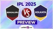 RCB vs KKR IPL 2025 Preview: Key Battles, H2H, Impact Players and More About Royal Challengers Bengaluru vs Kolkata Knight Riders Indian Premier League Season 18 Match 58