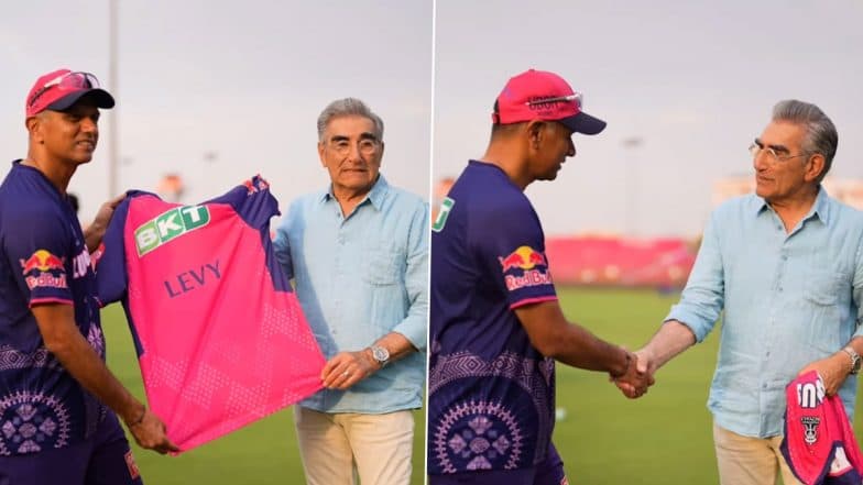 Rahul Dravid Gifts Eugene Levy Special Rajasthan Royals Jersey, ‘Schitt’s Creek’ Actor Says, ‘My First Cricket Team’ (Watch Video)