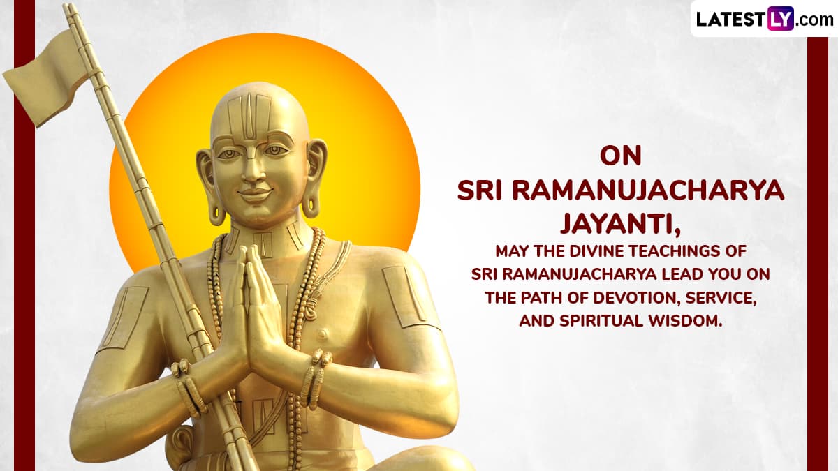 On Sri Ramanujacharya Jayanti, May the Divine Teachings of Sri Ramanujacharya Lead You on the Path of Devotion, Service, and Spiritual Wisdom. On Sri Ramanujacharya Jayanti, May the Divine Teachings of Sri Ramanujacharya Lead You on the Path of Devotion, Service, and Spiritual Wisdom.