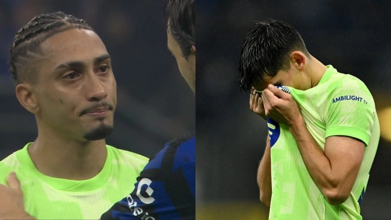 Raphinha, Gerard Martin Break Down in Tears After Barcelona's Defeat to Inter Milan in UEFA Champions League 2024–25 Semi-Final (See Pic and Video)