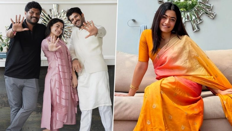 Rashmika Mandanna Saree Pics Spark Buzz: Clicked at Vijay Deverakonda’s House?